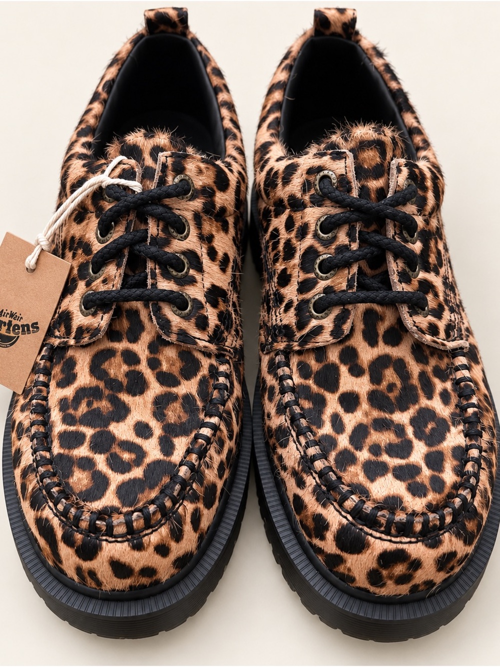 Dr. Martens Lowell Archive Leopard Hair-On Moc Toe Shoes W8